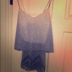 Blue Patterned Summer Tank